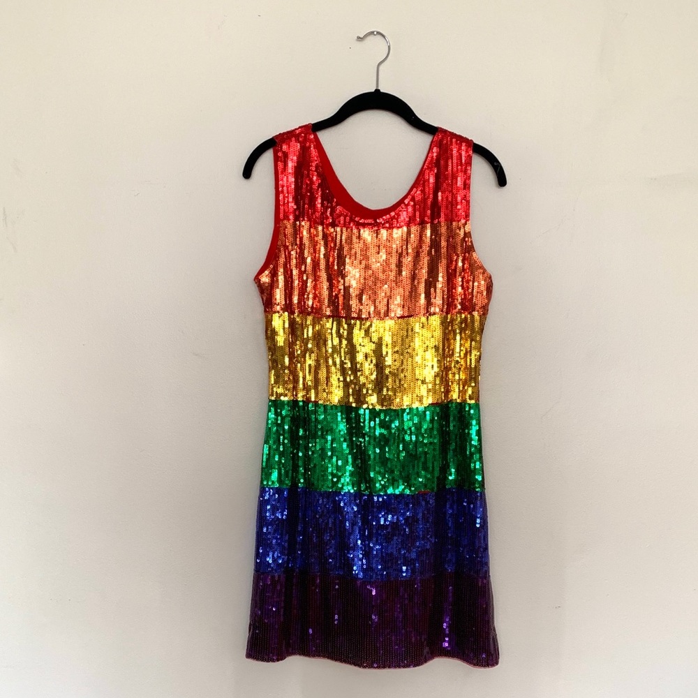 Rainbow sequined dress